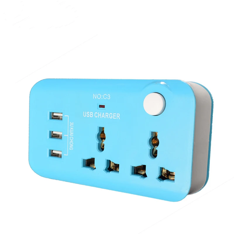 Multifunction USB Socket Portable Power 3 Port USB Charger Universal Travel Charger Phone Charge EU/UK Plug