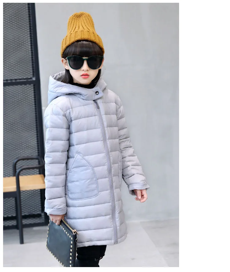 hooded children thick down coat winter 2017 long warm jacket for girls kids coats for little big girl outerwear clothing 8 10 12 years  (6)