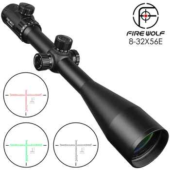 comprar 8-32x56e Tático Rifle De Ar óptica Ponto Vermelho Verde Sniper Scope Riflescopes Compactos Caça Com 20mm/11mm Ferroviário Monta