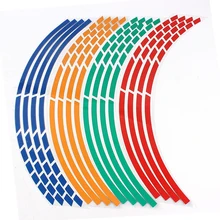 16 Strips Tape 17 or 18 inch 7 Colors Car Styling Wheel Rim Sticker Motorcycle Accessories Reflective Car Stickers