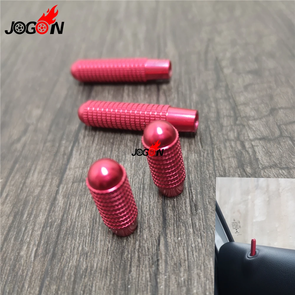 

For Mercedes Benz C E GLK Class W204 W212 X204 Window Bolt Door Lock Pin Knob Trim Red & Silver