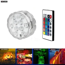 Дистанционные светодиодные подводные огни подводная светодиодная подсветка 10 светодиодная батарея работает IP67 водонепроницаемая лампа для бассейна лампа для отдыха