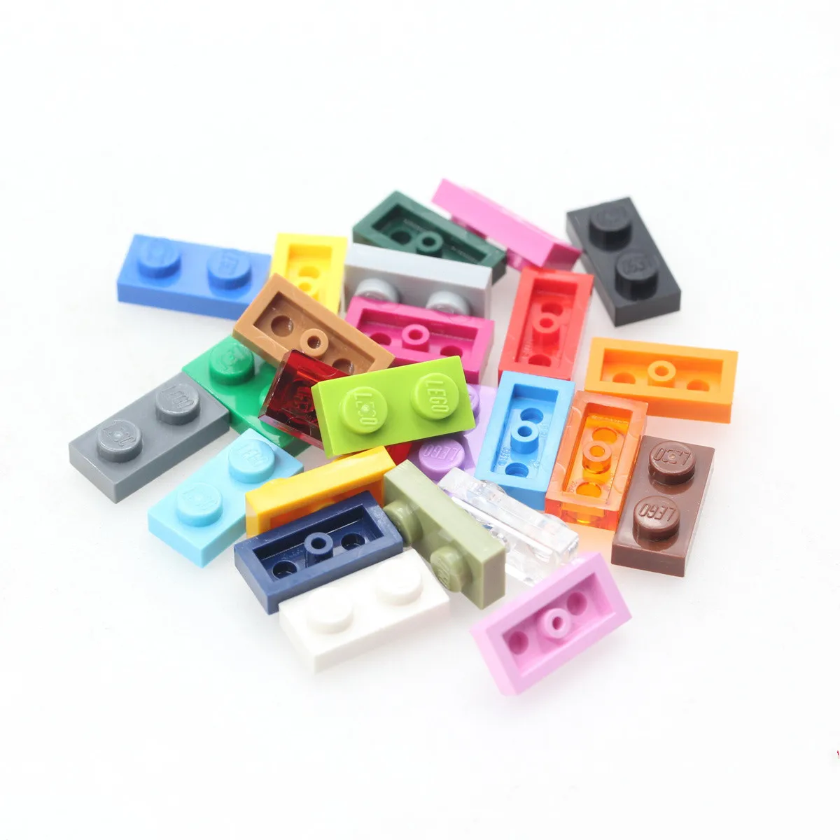 

100pcs / lot 1X2 plate building blocks parts DIY creative toys Gift Compatible 6225 gift 3023 toys