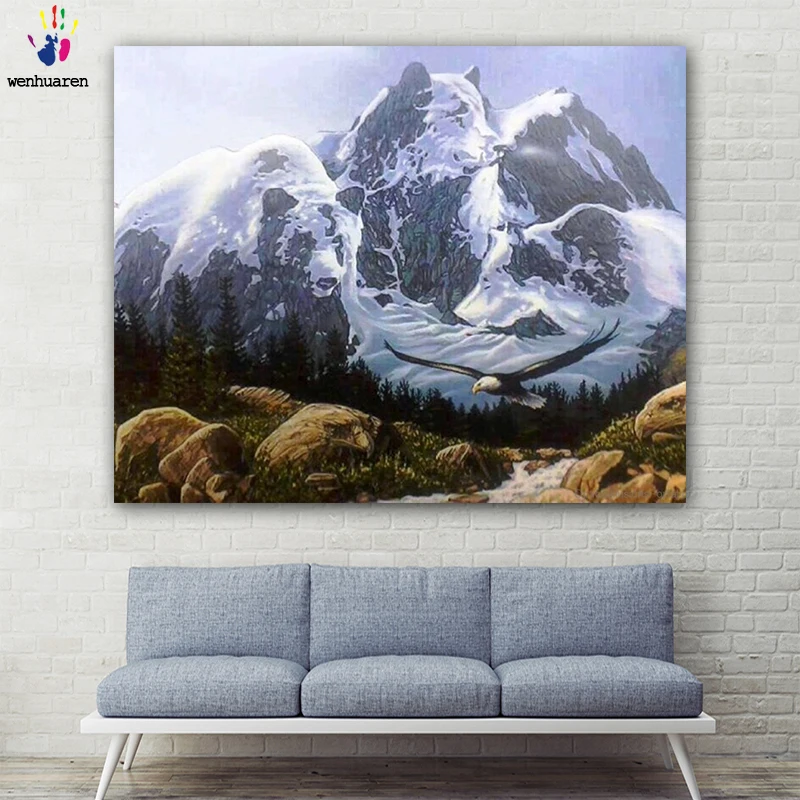 

DIY colorings pictures by numbers with colors Mountains in the shape of animals picture drawing painting by numbers framed Home