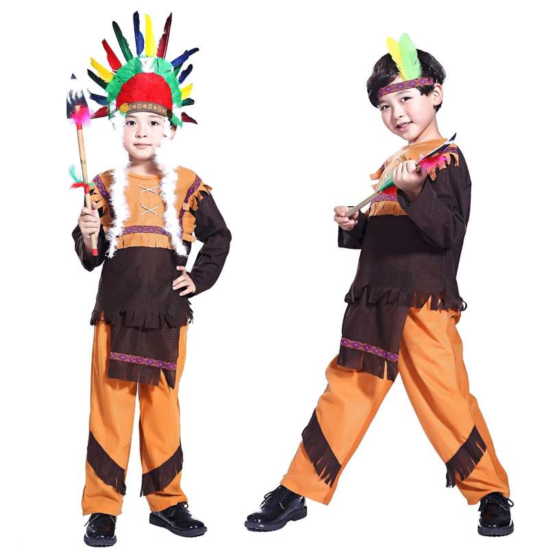 Gratis verzending Halloween kinderkleding jongens kleding Indiase ...