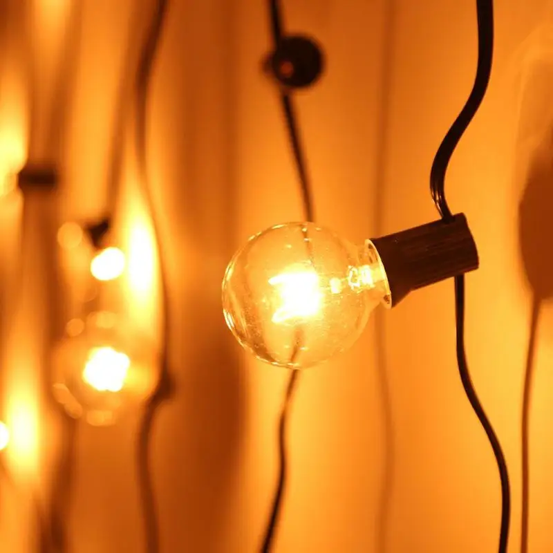 

15m 50 LED Strings Lights G40 Globe Bulbs Fairy Lamps IP44 Waterproof for Christmas Wedding Party Decoration Holiday Lighting