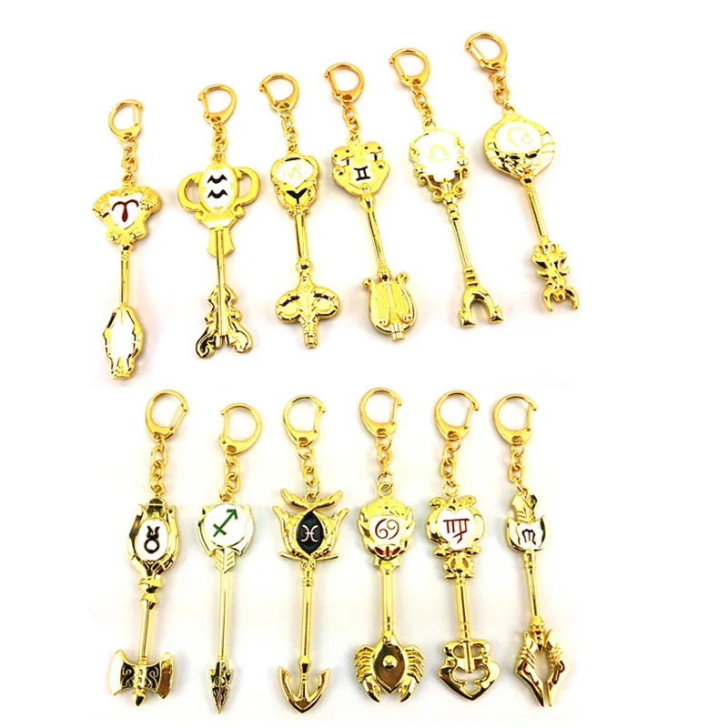

Anime Fairy Tail Cosplay Keychain Lucy Celestial Zodiac Spirit Gate Key Chains Pendant Constellation Keychain Keyring Gift