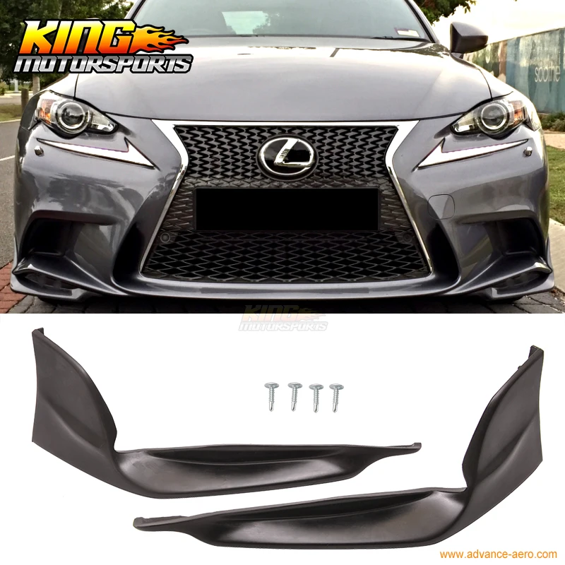 

For 2014 2015 2016 Lexus IS250 IS350 F Sport TR-D Style Front Bumper Lip Splitters 2PC - PU