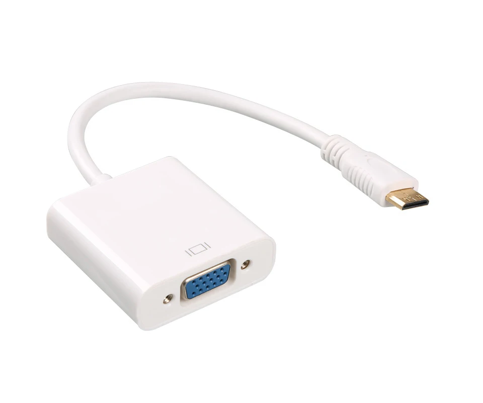 with Audio power supply mini HDMI to VGA video adapter converter cable line (8)