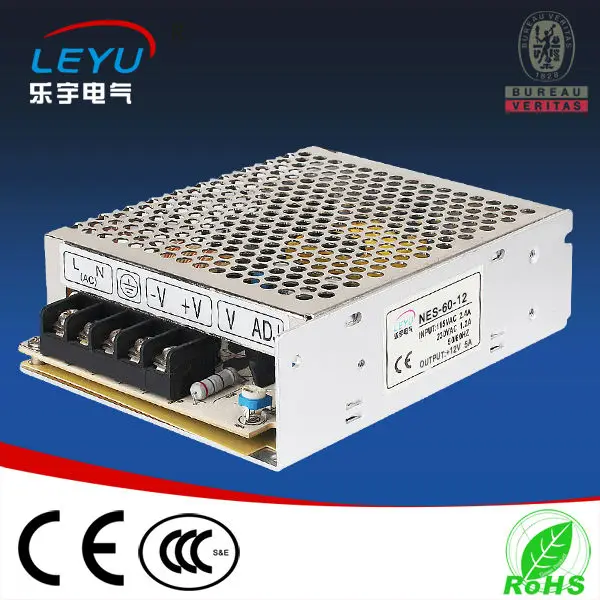 

CCC Certificated NES-60-12 Universal AC input/Full range For Two Years Warranty output 60W transformer 12v