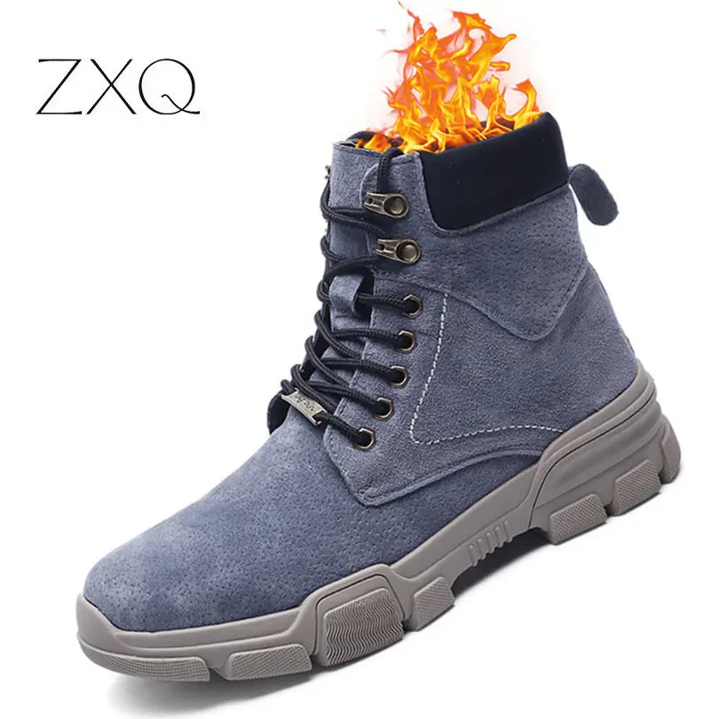 

Genuine Leather Men Boots Autumn Winter Ankle Boots Fashion Footwear Lace Up Shoes Men High Quality Vintage Men Shoes