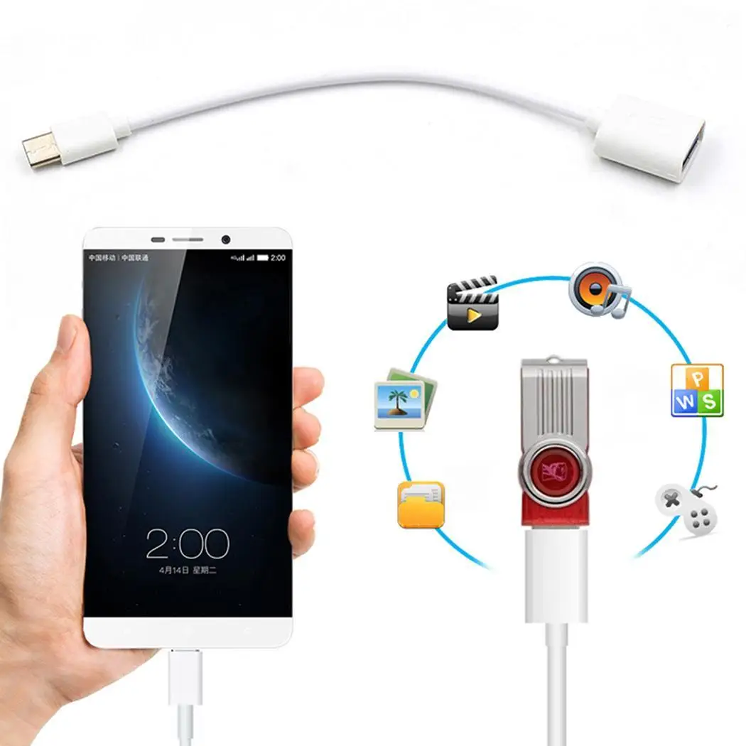 Кабель для передачи данных от Type-C до USB2.0 MacBook 16 см/6 3 дюйма удлинитель белый кабель