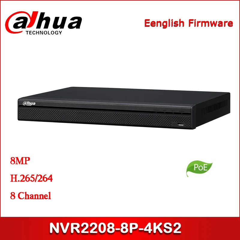 

Dahua POE NVR NVR2208-8P-4KS2 8 Channel 1U 8PoE Lite 4K H.265 Network Video Recorder