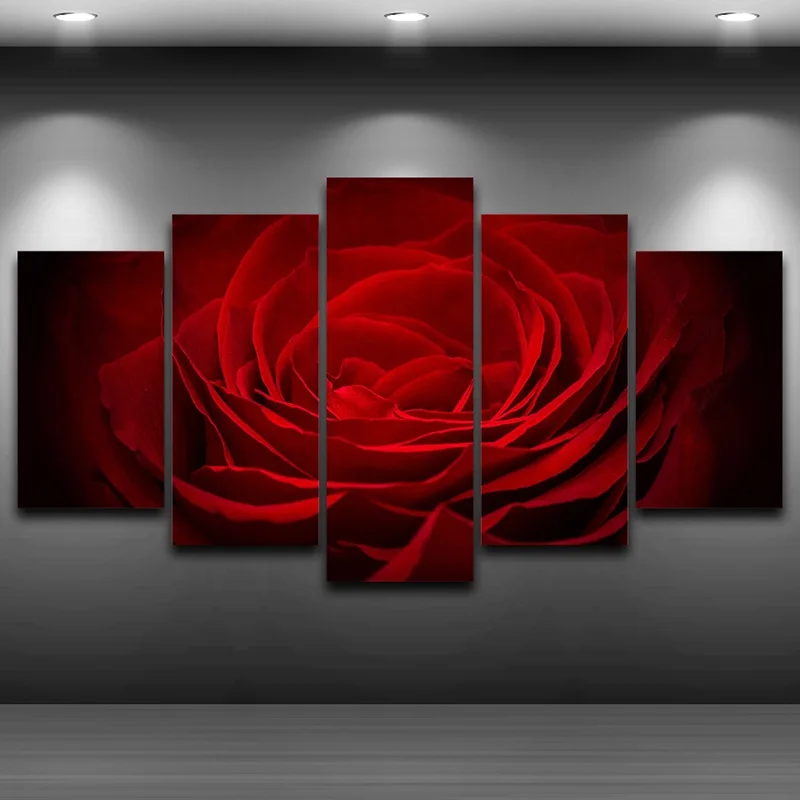 9.5US $ |Red Rose Artistic Printed Drawing on Canvas Framed wall art pictur...