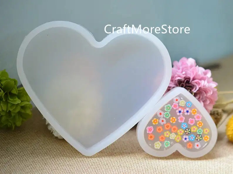 

Heart silicone Mold - Heart-shaped resin coaster mold - Resin Craft Mold - Silicone Coaster Mold - Resin Cabochon mold