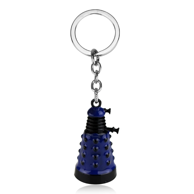 

Dr Doctor Who Dalek Alloy Pendent Fashion Keychain Car Retro Alien Robot Villain Blue Red Yellow Key Chain for Women Men Jewelry