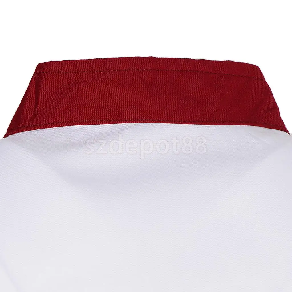 Unisex Chef Jacket White Red Air Mesh Short Sleeve Double Breasted Hotel Kitchen Catering Chefwear Coat Uniform Shirt Tops