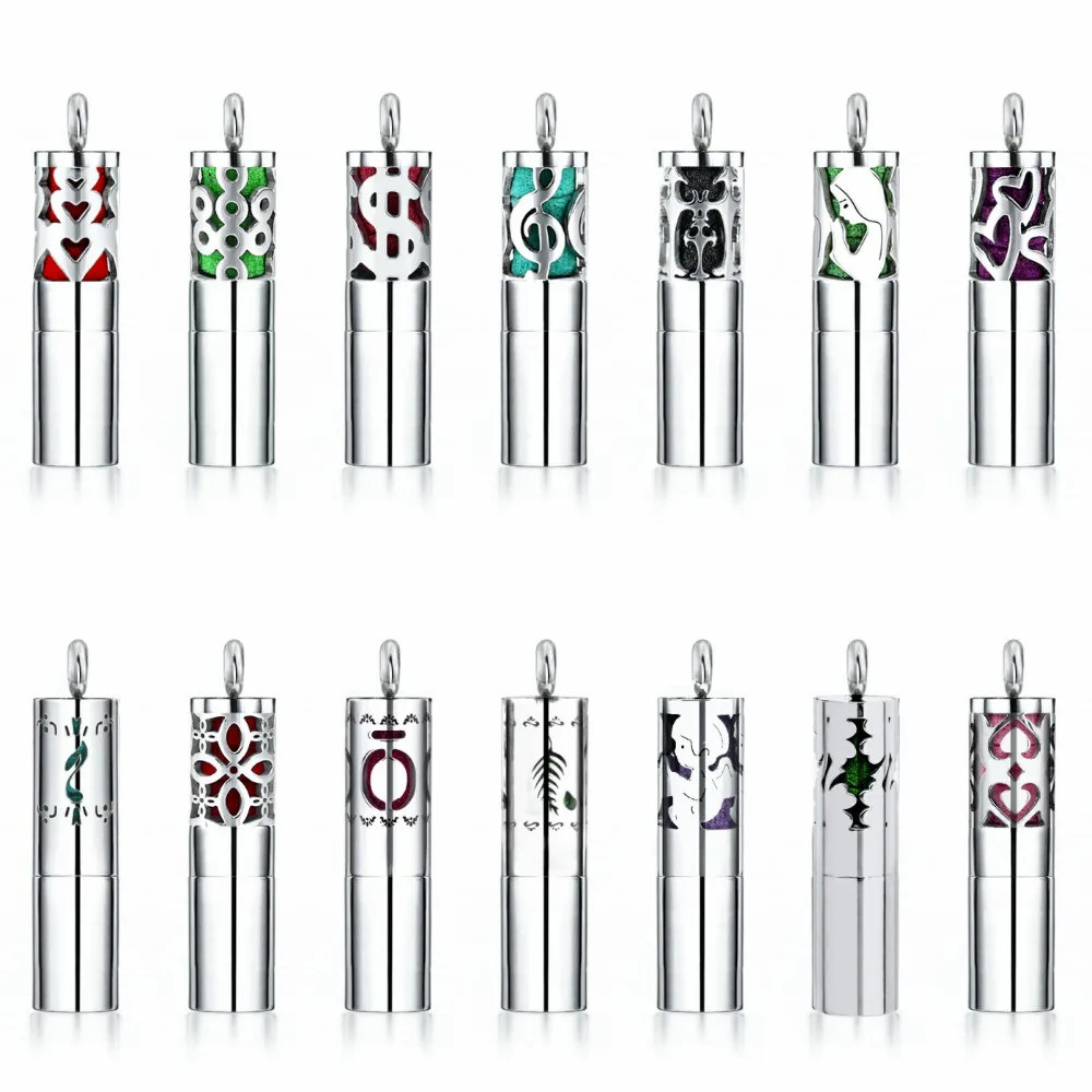 

New Stainless steel perfume bottle Anti-mosquito essential oil diffuser locket aromatherapy necklace for unisex women men kids