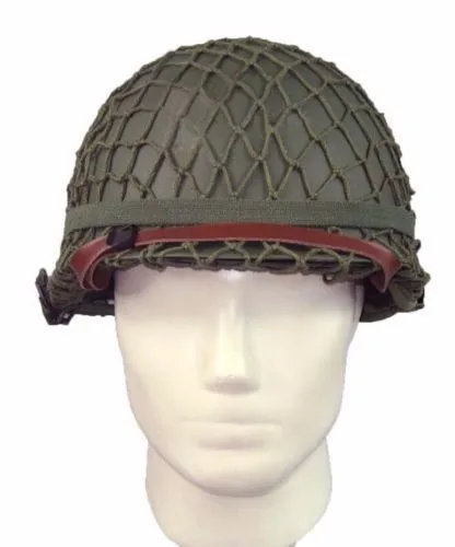 NEW-WW2-U-S-M1-Military-Steel-Helmet-With-Netting-Cover-WWII-Equipment-Replica