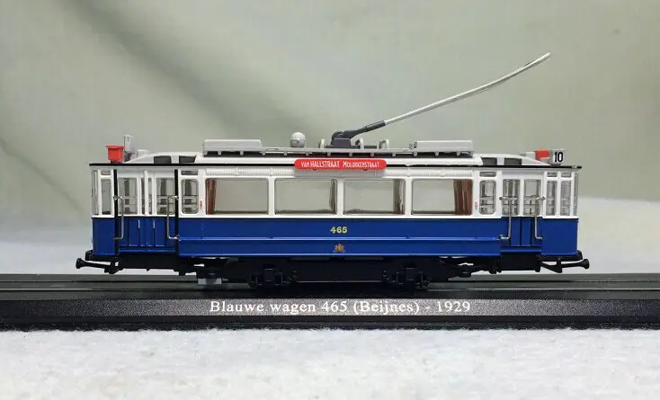 Out of print rare Fine 1:87 Atlas 1929-BLAUWE wagen 465 Swiss city tram model Collection model Holiday gifts