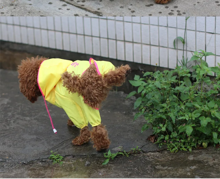 Водонепроницаемый дождевик для собак, синий, желтый, розовый, куртки с капюшоном для питомцев, уличные КОМБИНЕЗОНЫ XS s m l xl XXL для маленьких и средних животных