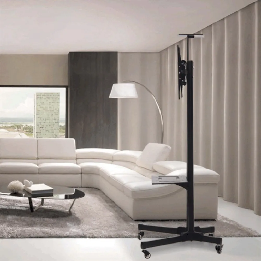 مستقرة التلفزيون المحمول حامل رفوف حامل مع عجلات ل LCD LED البلازما شقة لوحات صالح ل 32 بوصة إلى 65 بوصة