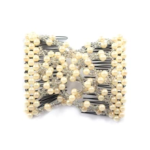 1 шт., волшебная эластичная расческа для волос, красивый декоративный гребень, растягивающаяся шпилька DIY, двойные расчески для женщин, аксессуары для волос W15