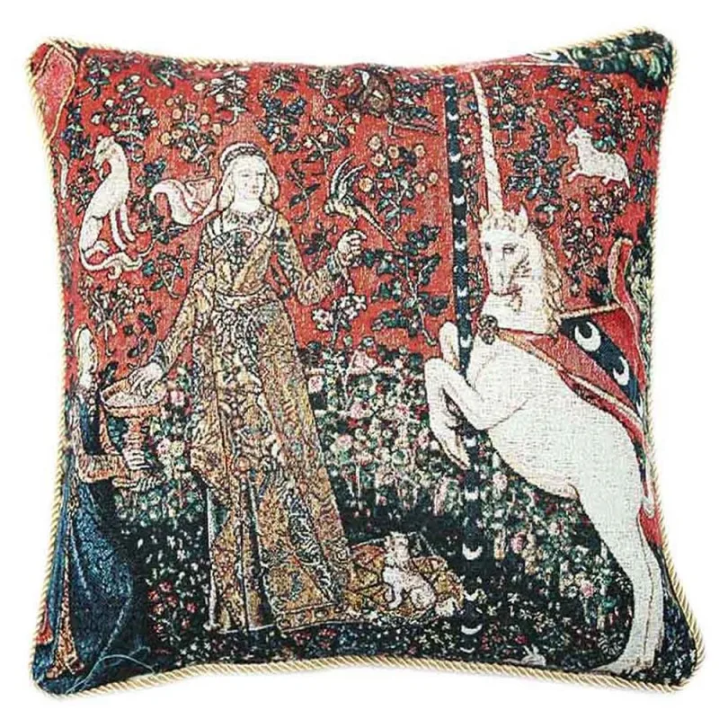 lady-and-unicorn-sense-of-taste-cushion-cover