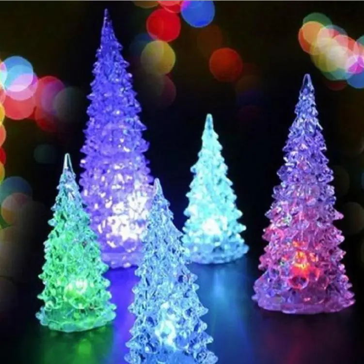 Рождество поставки мини свет Красочные ночник Рождество дерево 10 шт./лот - Цвет: RBG