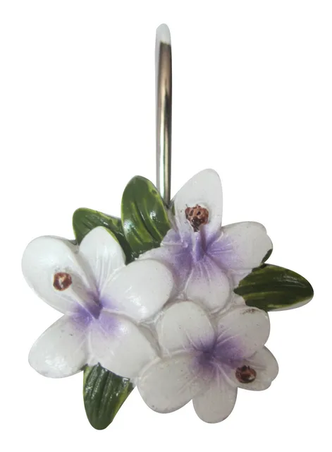 Curtain Hook Rose Shower Blind Making Interior White Fabric Curtain With Purple Blossom On Stainless Steel Hook Pleasing Curtains