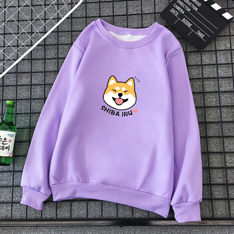 الشتاء إمرأة المتناثرة Kawaii شبعا اينو نمط طباعة البلوز عارضة س الرقبة الملابس Kpop كنزة صوفية قطنية/بلوزة قطنية Sweatwear 16 الألوان