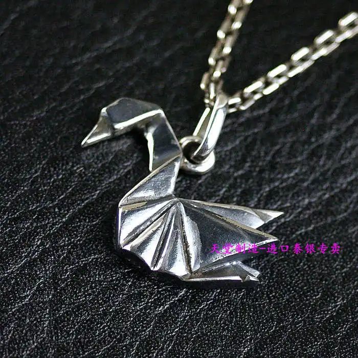 

Cute girl style, 925 silver origami style Little Swan pendant