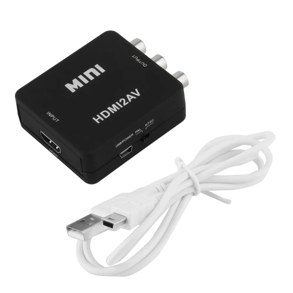 

1 Sets NEW Black Mini 1080P HDMI to RCA Audio Video AV CVBS Adapter Converter For HDTV Free Shipping