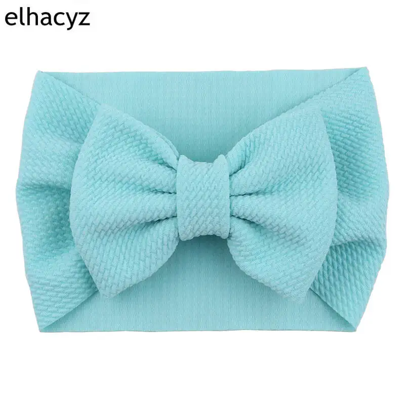 New Arrival Turban Popular 5'' Big Hair Bow Headband For Girls Headwrap Textured Fabric Elastic Kids DIY Hair Accessories