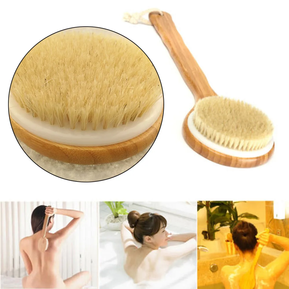 

New Arrival Fashion Long Handle Wooden Bath Shower Body Back Brush Spa Scrubber Exfoliating With High Quality Hot Sale2.98#10