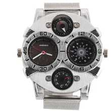 Shiweibao Для мужчин s часы Для мужчин Топ Элитный бренд Кварцевые наручные часы Полный Seel часы с сетчатым ремешком двумя разными временными зонами аналоговые часы в стиле милитари человек