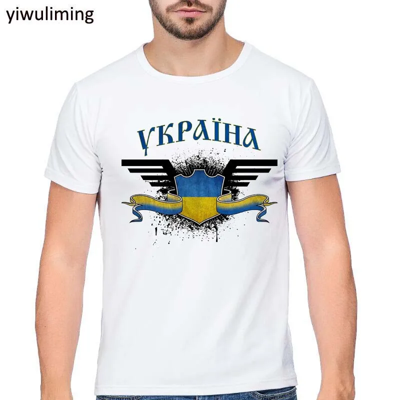 

men shirt summer clothes Ukraine National Flag t shirt printing designer funny t-shirt men hign quality tshirt mens tees