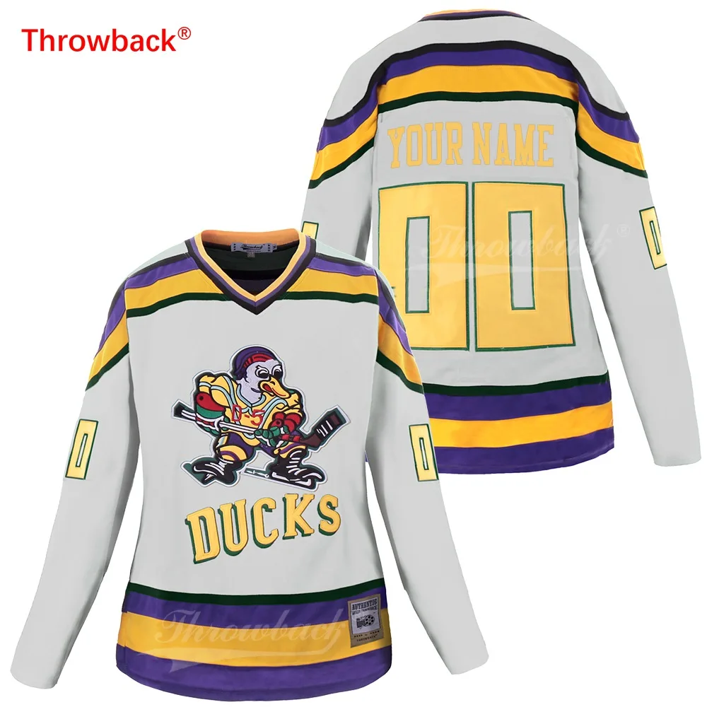 

Throwback Jersey Women Duck Jersey Ice Hockey Jerseys Customized Name Number Colour White Size S-XXXL Free Shipping