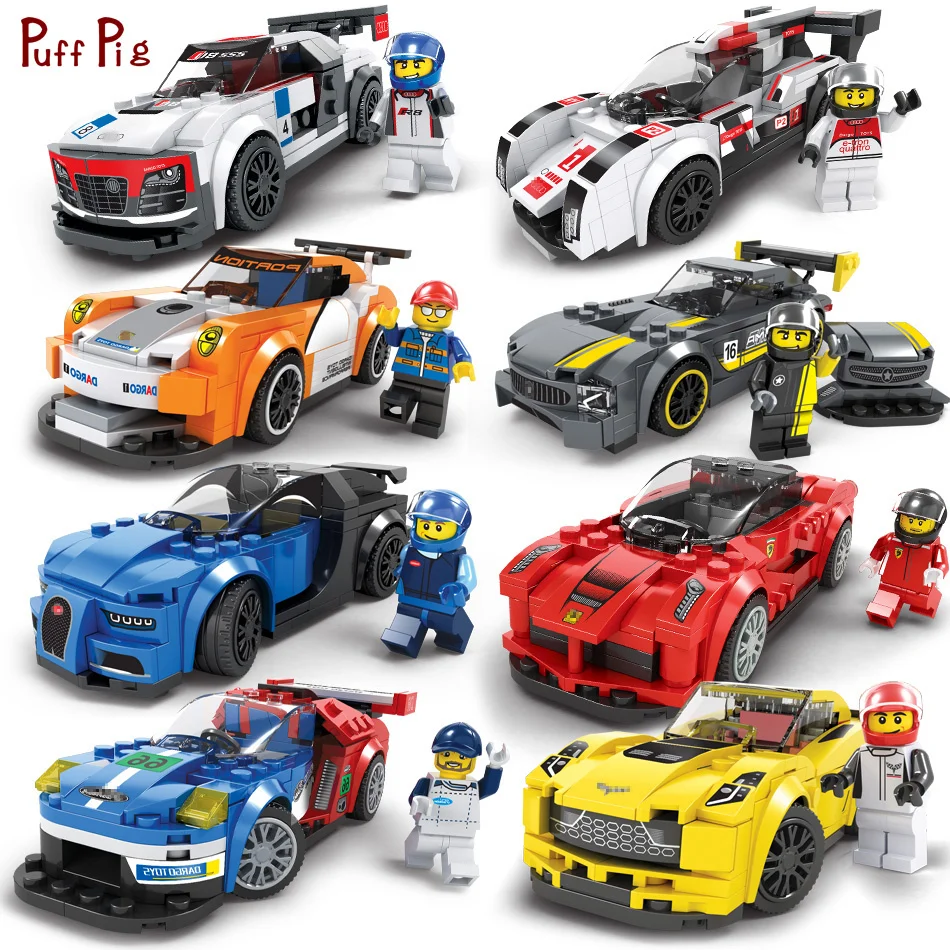 

8 Sets Technic Super Racers Series Speed Champions Car Building Blocks Compatible Legoed Speed Car Bricks Children Kids Toy Gift