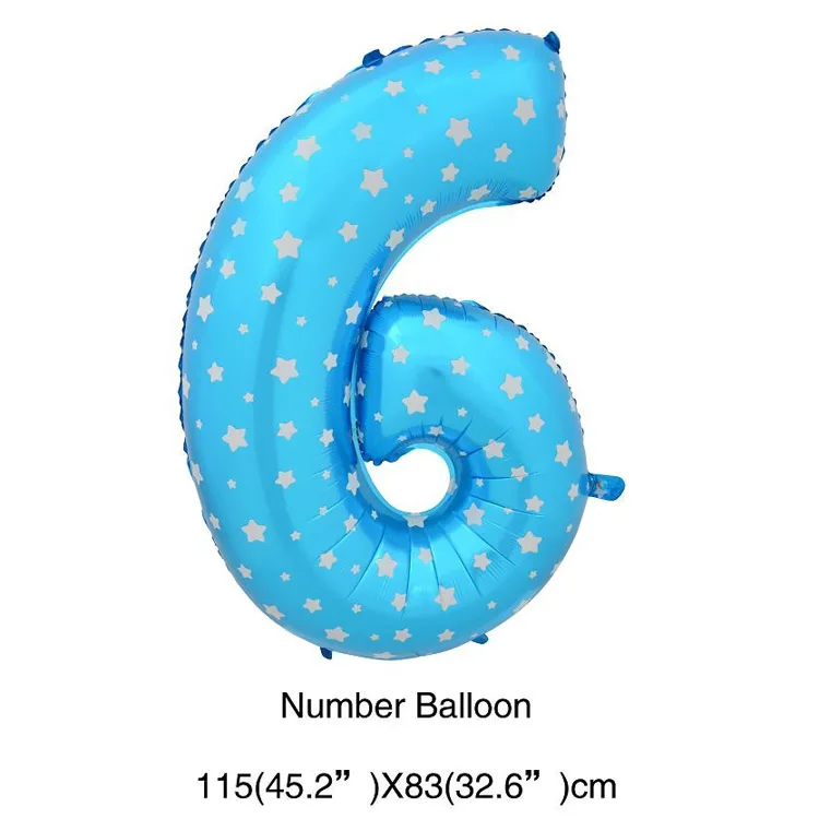 40 дюймов номер фольга шарики Свадебные украшения день рождения сердце цифра надувной гелий количество балоны товары для праздника - Цвет: Blue star 6