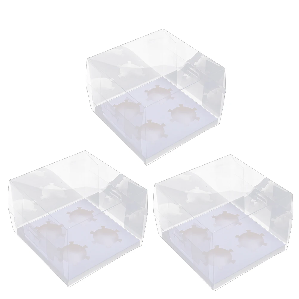 5 шт. прозрачные контейнеры для кекса коробки для кексов Маффин контейнеры с четырьмя отсеками для выпечки торта одноразовая пища контейнеры - Цвет: Белый