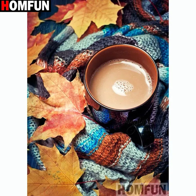 Алмазная живопись HOMFUN листья кофе вышивка крестиком из квадратных/круглых страз