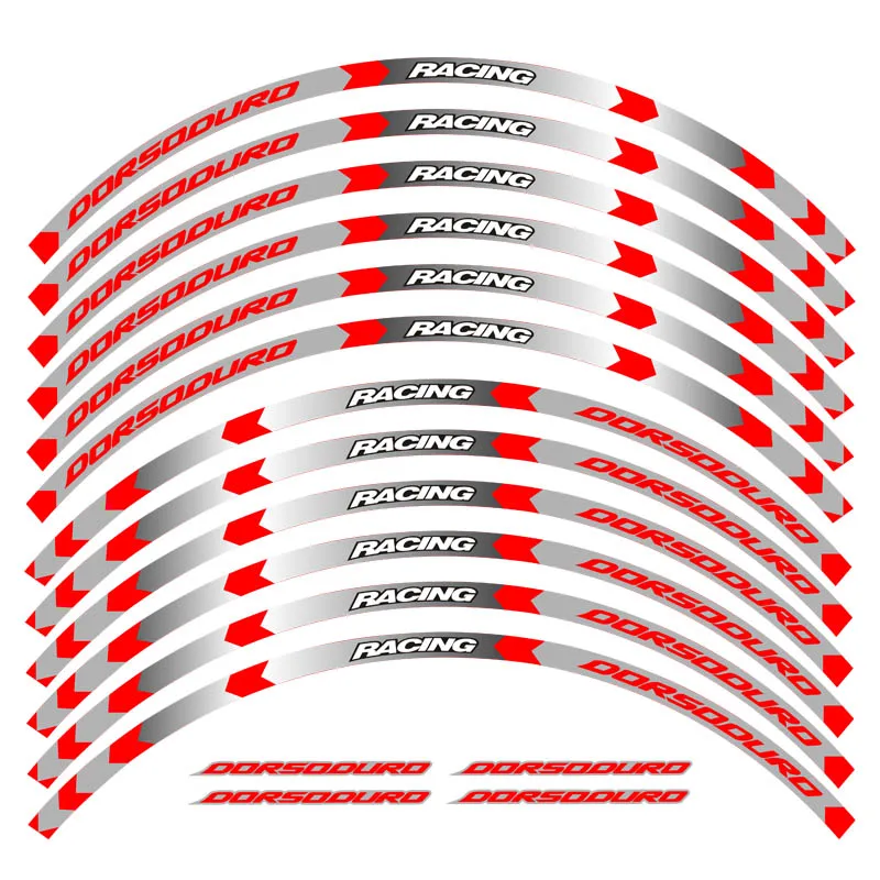 6 стилей край мотоцикла внешний обод наклейки полоса 17 дюймов колесные наклейки для Aprilia DORSODURO 750 завод DORSODURO 1200 ABS - Цвет: B Red