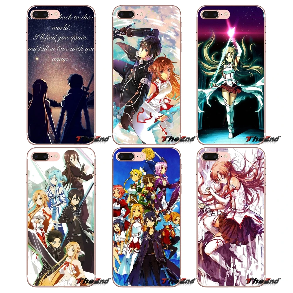 For Huawei Honor 4C 5X 5C 6X Mate 7 8 9 Y3 Y5 Y6 II 2 Pro G7 G8 P7 P8 P9 Lite 2017 Sword Art Online Kirito Asuna Silicone Cover | Мобильные