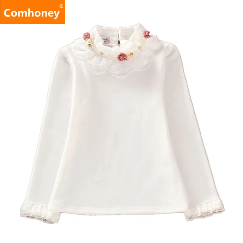 Girls Blouse Shirts For White School Children Blouse Kids Clothing For Girls Long Sleeve Top