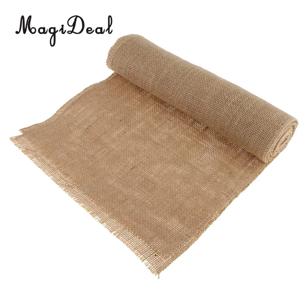 3.5m Rustic Vintage Linen Roll Wide Natural Burlap Roll Ribbon Wedding Christmas Home Decoration DIY Crafts 28 cm Wide