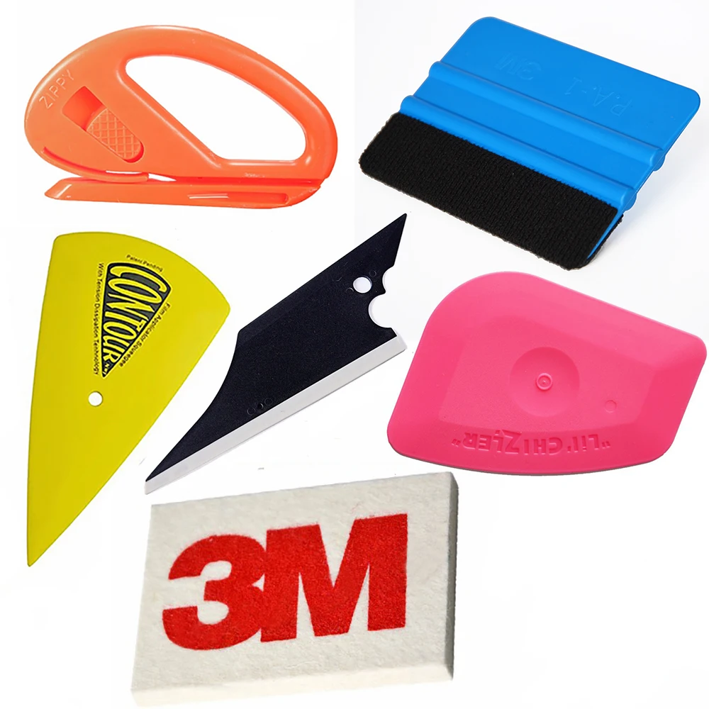 

EHDIS 6pcs Vinyl Car Wrap Sticker Decal Tools Kit Carbon Vinyl Wool Foil Film Felt Squeegee Scraper Wrapping Cutter Knife Set