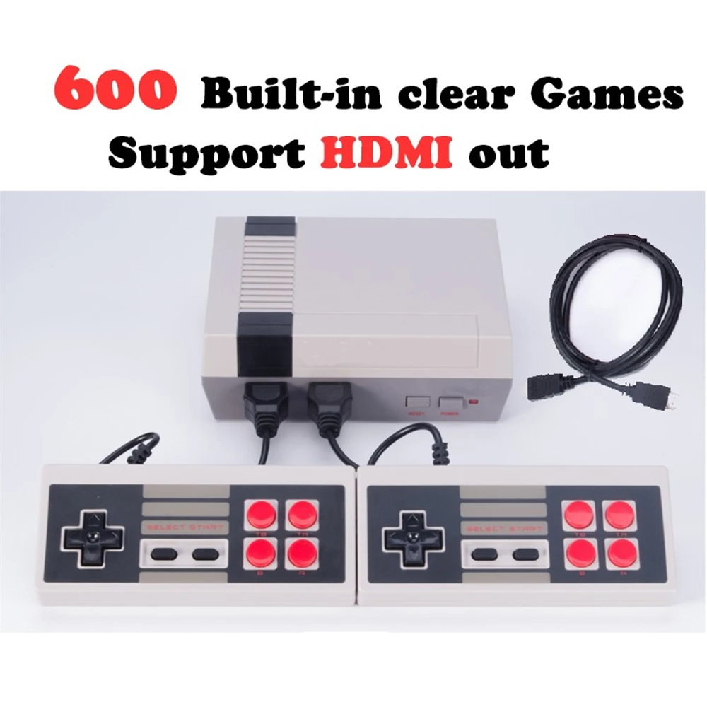 Новинка года мини игровой консоли ретро мини ТВ Ручной игровой консоли для NES игры встроенный 600 различных игр с HDMI Выход PAL& N