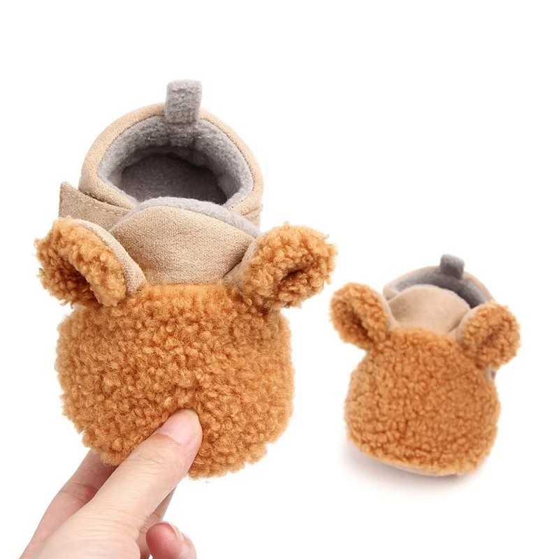 Autumn Winter Baby Shoes Coral Velvet Cartoon Baby Girl Shoes Home First Walkers Fashion Princess Baby Boys Girls Shoes 0-12M