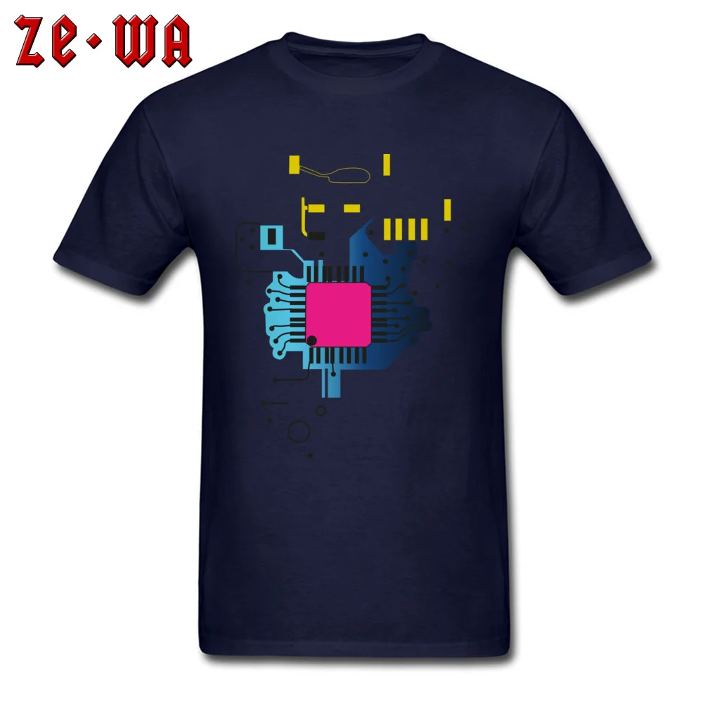 Slim Fit Colored programmer card architecture Men T-shirts Special Mother Day Crewneck Cotton Tops T Shirt Sweatshirts Colored programmer card architecture navy